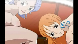 Нами и Нодзико трахают на корабле Санни, One Piece