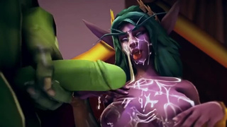 World Of Warcraft: Кончают на лицо Тиранды, орки